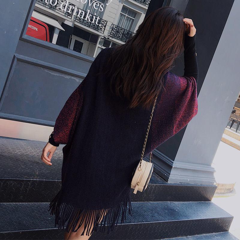 Women's Autumn Winter Tassel Gold Silk Shawl Warm Scarf Oversize Knitted Cardigan Dual-use Knitting Cloak Scarf Multifunctional Shawl Blanket