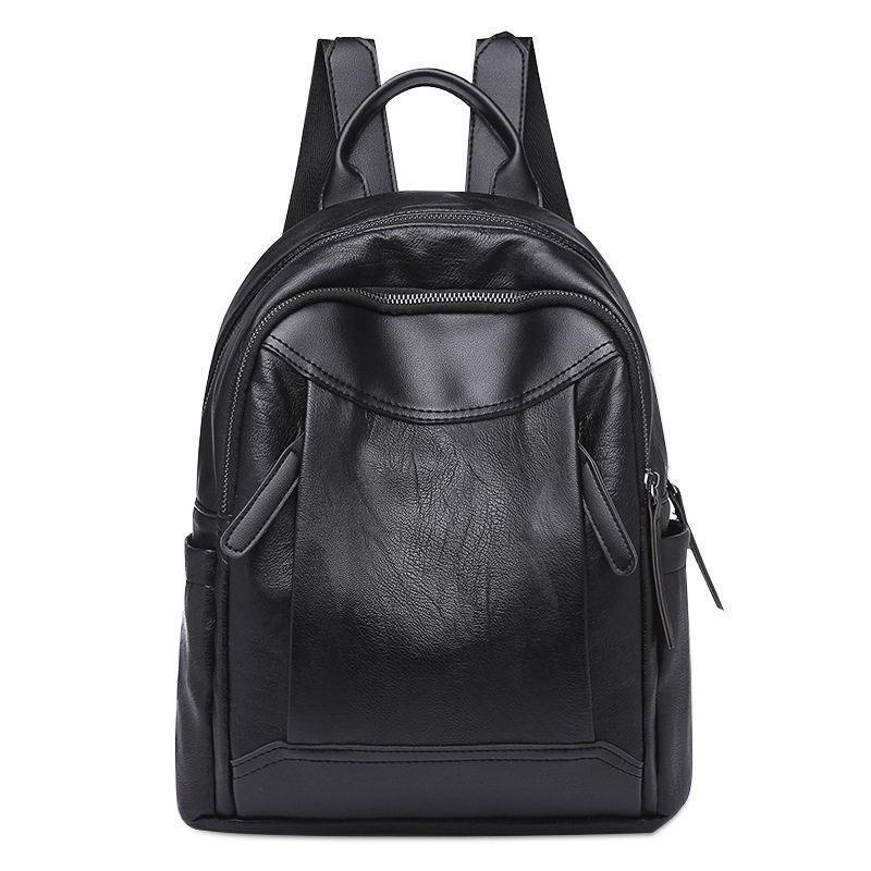 Large Capacity Mummy Lady Backpack Soft PU Leather College School Satchel Casual Multilayer Large Capacity