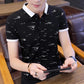 Summer Men's Short-sleeved T-shirt New Lapel Cotton Slim-fit    Shirt Trend Top