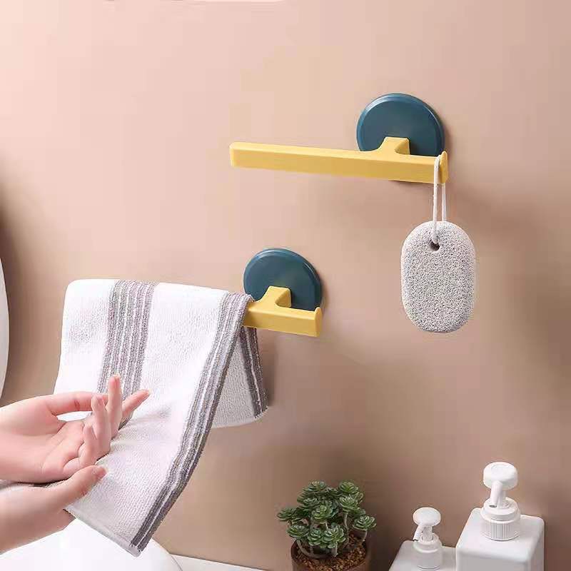 Household Bathroom Towel Rack Nordic Style Simple and Creative Hanging Towel Single-pole Wash Towel Bathroom Hanger Free Punch Kitchen Rag Rack