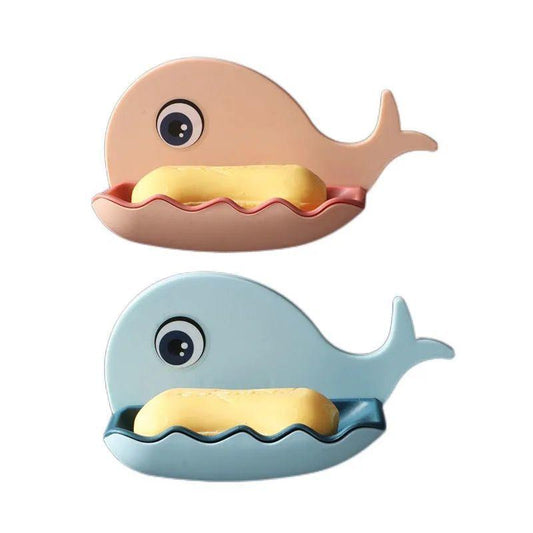 2 Pcs Whale Soap Box Soap Box Wall Hanging Suction Cup Bathroom Racks Drained Home Bathroom Storage Rack