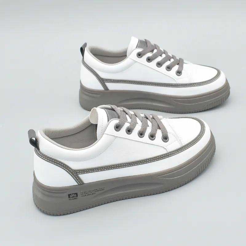 Spring and Summer White Shoes Female Students Casual Board Shoes Female Ins Breathable Thick-soled Women's Shoes