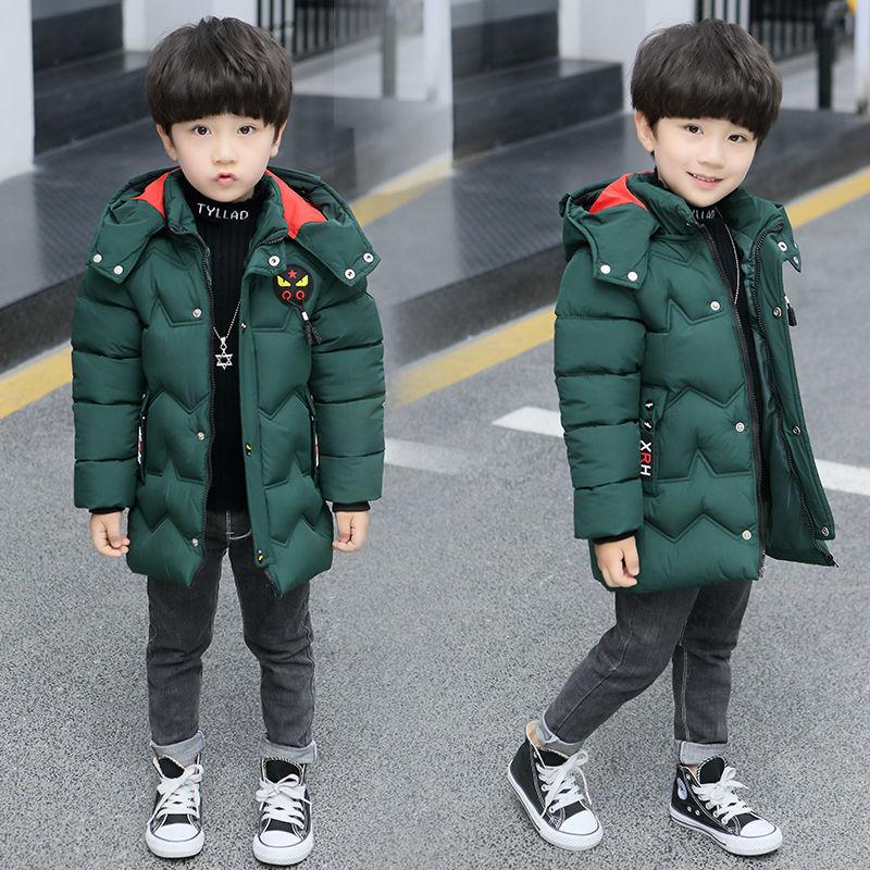 Children's Clothing Boy Thick Coat Baby Winter Clothing Little Boy Mid-length Down Padded Jacket