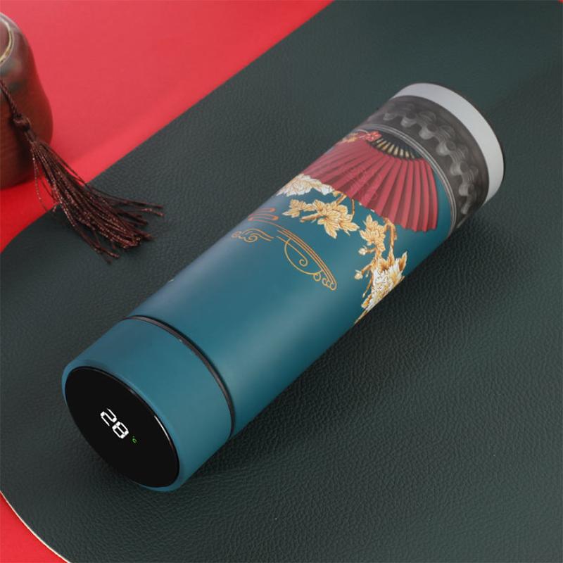 Chinese Style Smart Vacuum Flask Stainless Steel Male and Female Tea Separation Portable Tea Cup Vacuum Flask