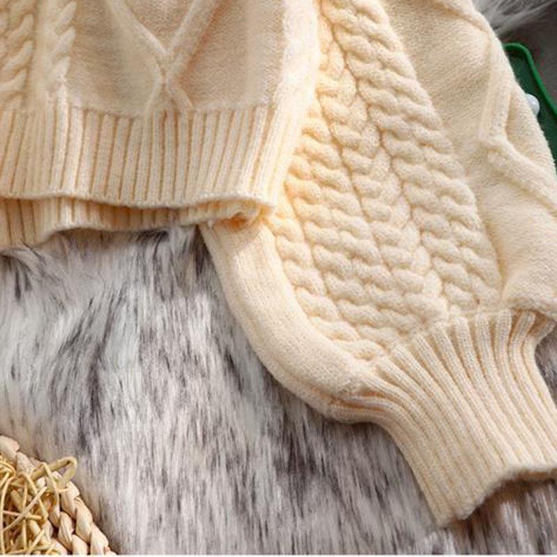 Autumn and Winter Woolen Cardigan Jacket Short Knitted Women Loose Top Casual Lantern Sleeve Women Sweater