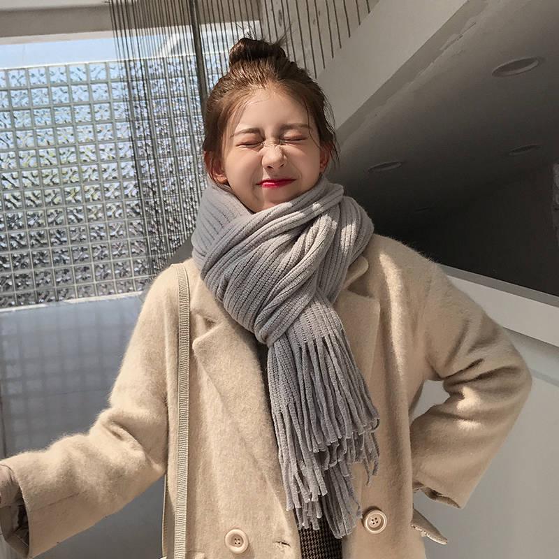 Fashion Long Scarf Shawl Female Autumn and Winter Solid Color Warm Thick Scarf