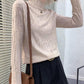 Autumn Winter Women Stretch Pleated Slim Knit Sweater All-match Thin Bottoming Shirt Top High Neck Pullover Jumper