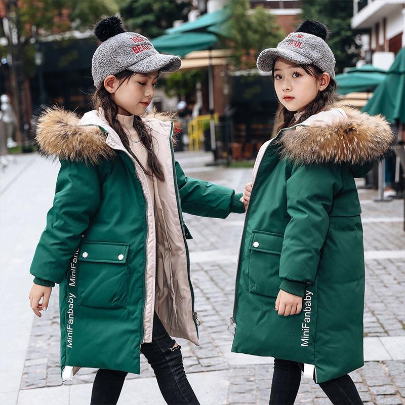 Baby Girl Clothes 3-12 Years Old Winter Padded Jacket Warm Jacket Fashion Children's Hooded Jacket Girls Faux Fur Jacket