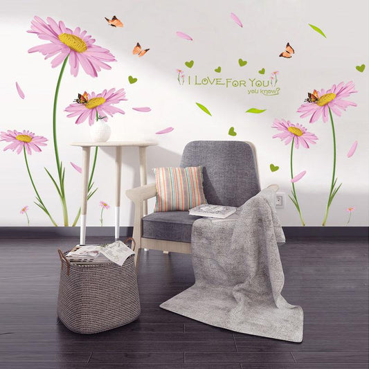 [sticker ]Large Size Flower Butterfly Wall Stickers Home Decor Living Room Bedroom Kitchen Children