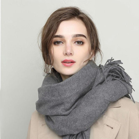 Scarf Women Winter Scarf Pure Cashmere Scarves Thick Headband Hijab Lady Shawls Wraps Blanket