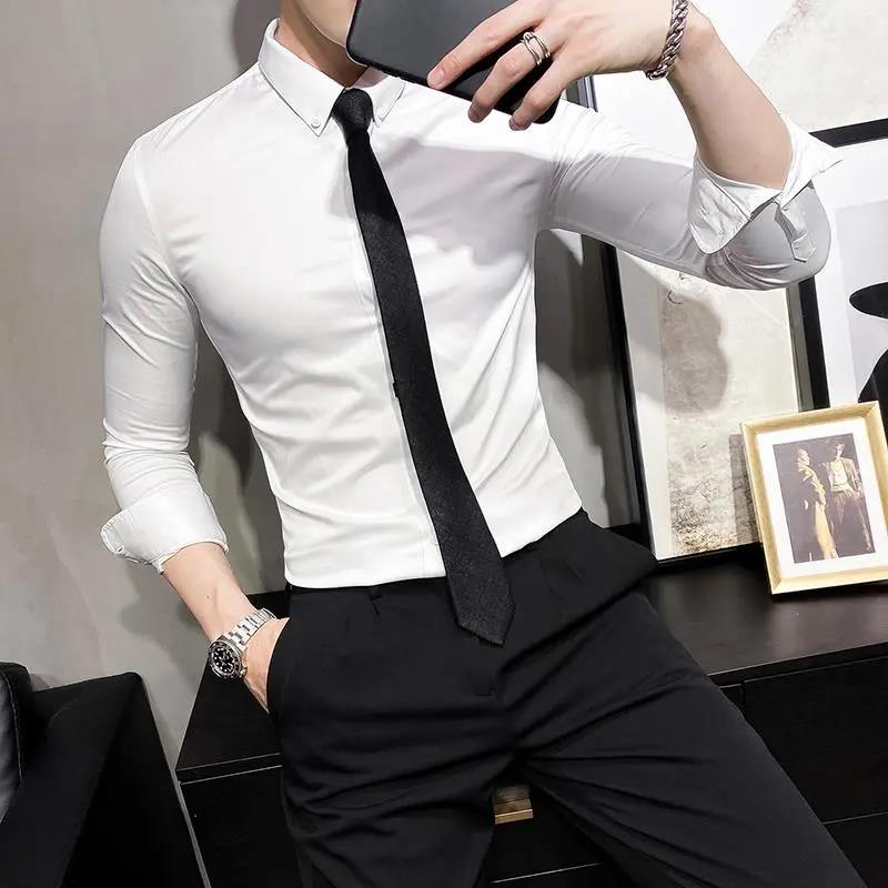 Men's Non-iron Tailoring Slim-fit Shirt Long-sleeved Business Suit Bottoming Shirt