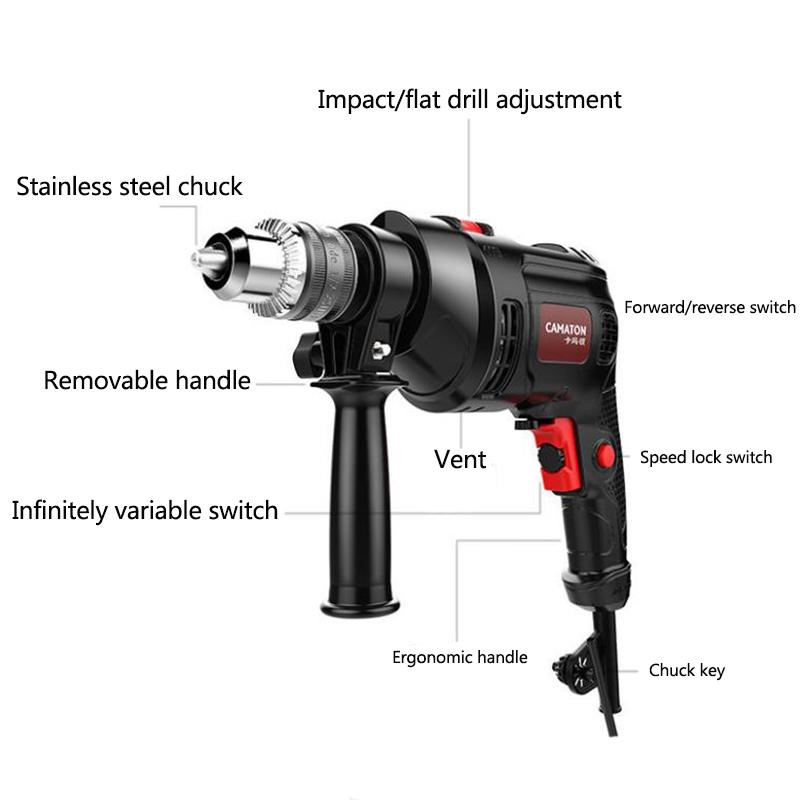 1380W Industrial Impact Drill Set Wired Electric Drill Electric Screwdriver Motor for Construction Electrician