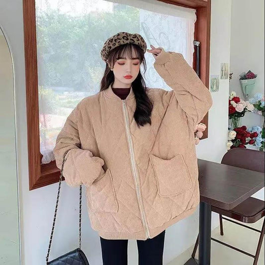 Corduroy Cotton-padded Jacket Women's Winter Popular Loose Padded Cotton-padded Jacket