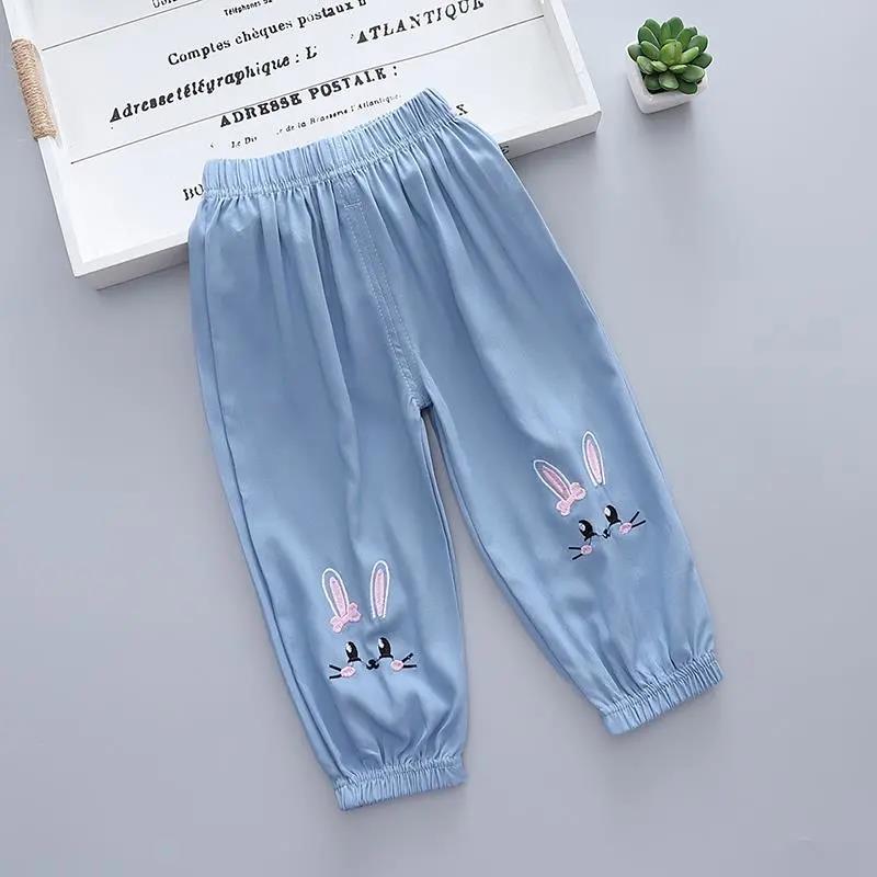 Girls' Trousers Summer Baby Mosquito Pants Small and Medium-sized Children’s Clothing Leggings Children’s Summer Bloomers Trousers Thin and Loose