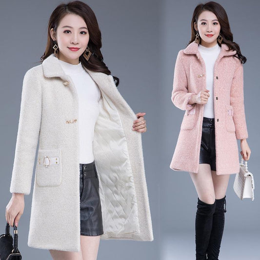 Winter Fashion and Elegant Women's Cotton Coat Temperament Queen Fan Mink Velvet Thick Warm Fur Coat