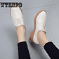 Woman shoes fashion style large size genuine leather flats loafers slip-on female shoes