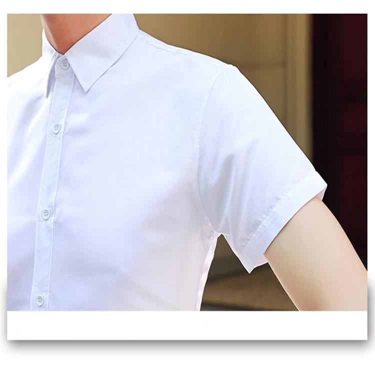 Four-piece Summer White Shirt Men's Short-sleeved Slim Thin Shirt Business Professional Formal Wear Overalls