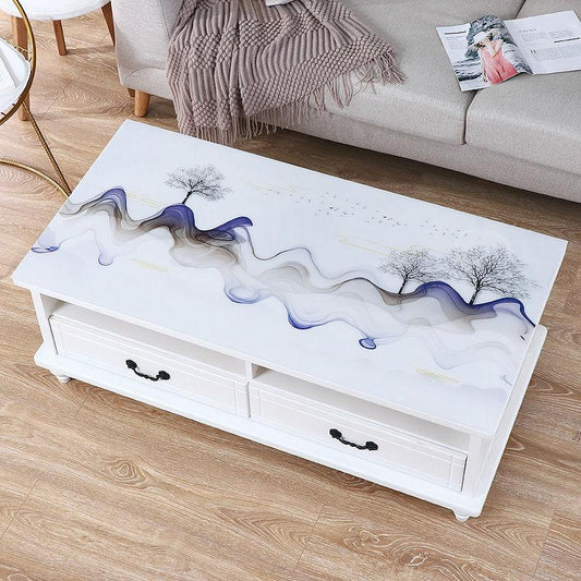 Pvc Coffee Table Mat Rectangular Tablecloth Waterproof and Anti-scald Oil-proof Soft Glass Desktop Protective Film TV Cabinet Dining Table Mat