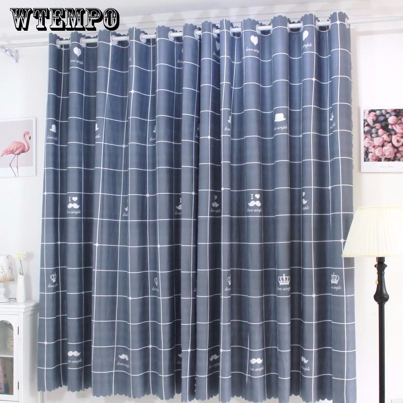 2pcs Short Half Curtain Blackout Simple Bedroom Short Window Rental House Curtain