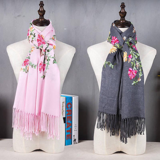 Women Fashion Accessories Elegant Printing Scarf Imitation Cashmere Warm Shawl