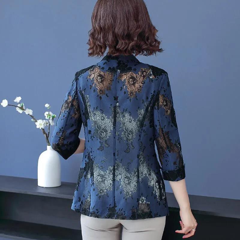 Women Blazers and Jackets Slim Elegant Ladies Formal Suit Coat Long Sleeve Lace Casual Outwear Clothing Spring Autumn