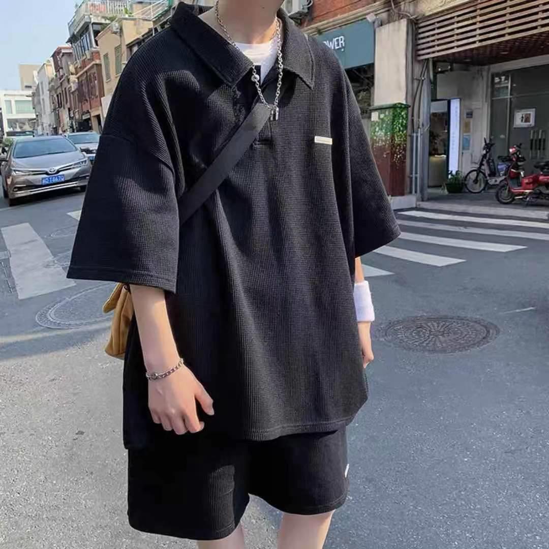 Summer Short-sleeved T-shirt Shirt Five-point Sleeve Trend Loose Sports Casual Shorts Suit Men and Women All-match Breathable