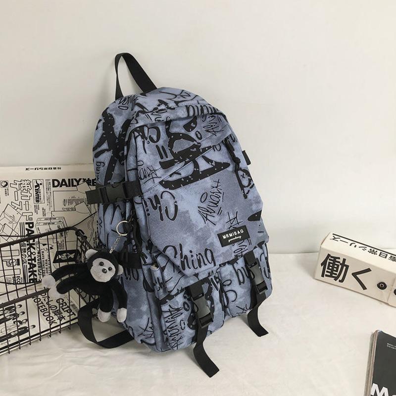 School Bag Men and Women Trend Casual Backpack Student Large Capacity High School Junior High School Student Backpack Fashion Backpack