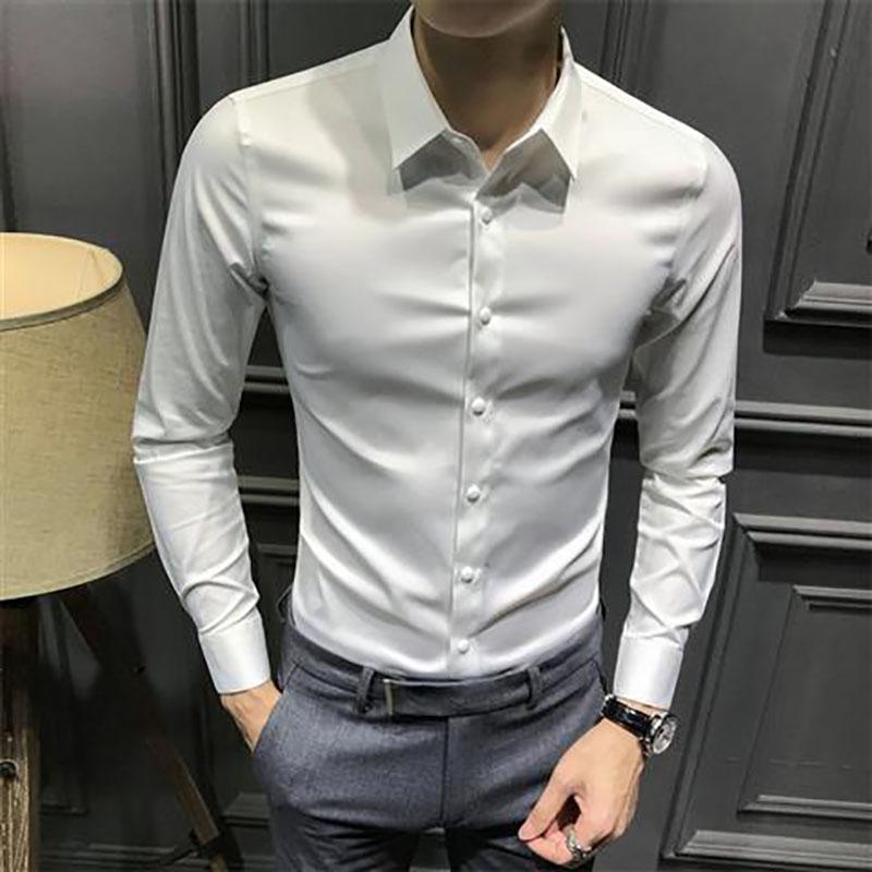 Long-sleeved Spring Men's Shirts Korean Style Slim Men's Shirts Casual Business Formal Wear High-end Tops