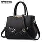 Handbag Fashion Women Leather Embroidery Flower Ladies Shoulder Bag