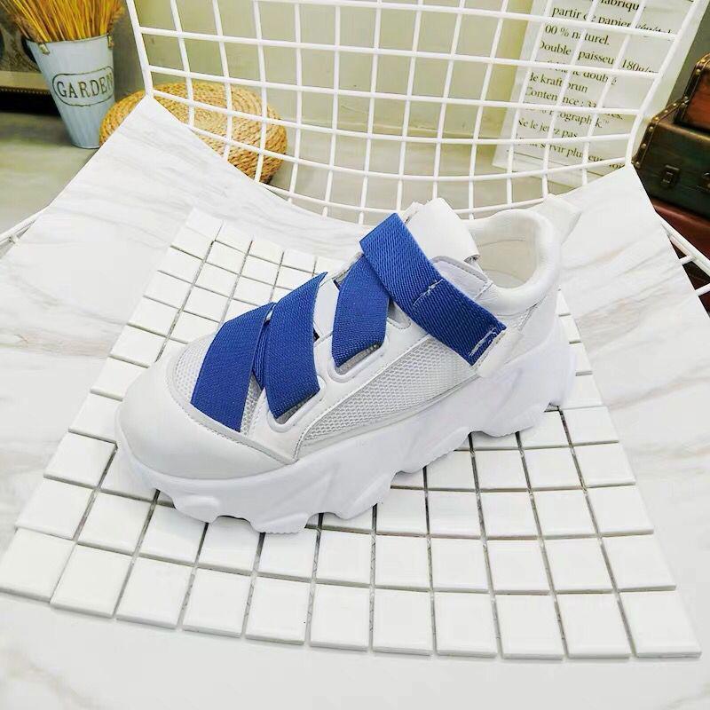 Trifle Small White Shoes Women Spring  Summer Candy Color Velcro Mesh Breathable Sneakers Thick-soled Running Shoes