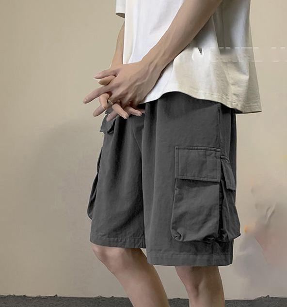 Casual Shorts Men's Summer Trend Wild Hong Kong Style Loose Five-point Pants Wear Thin Overalls