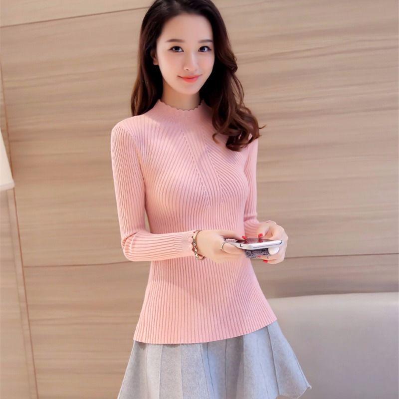 Knitted Sweater Women Slim Pullover Tops Casual Jumpers Winter Thin Sweaters Pull Femme Autumn