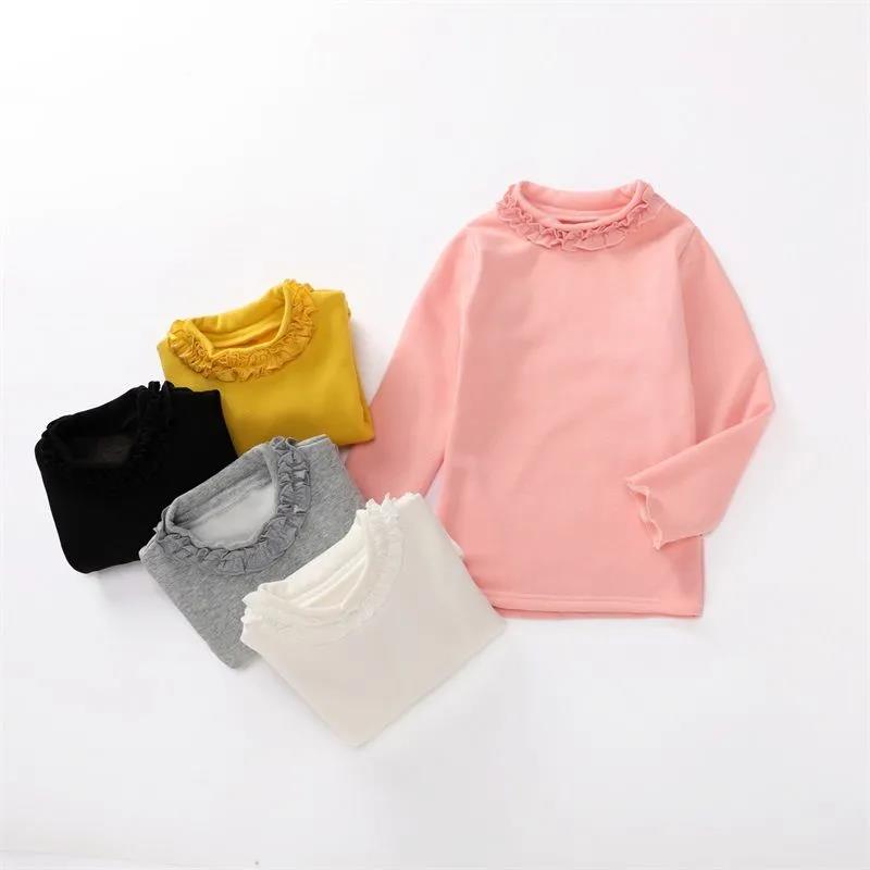 Girls' Bottoming Shirt Long-sleeved T-shirt 2021 Spring and Autumn Models of Bottoming Clothing Children's Clothing Children Baby Clothes Tops