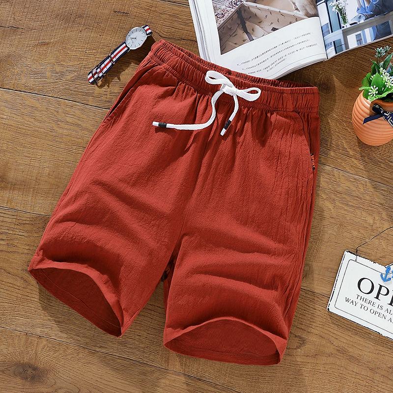 Men's Shorts Summer Cotton and Linen 5 Points Pants Trend Loose Casual Plus Fat Plus Size Pants Beach Pants