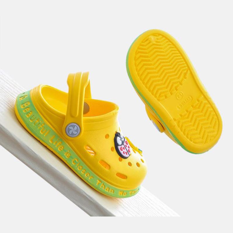 Children Cartoon Cave Shoes  Beach Summer Children's Slippers Antiskid Soft Bottom  Little Bee EVA Rubber Plastic Baby Sandals Slippers