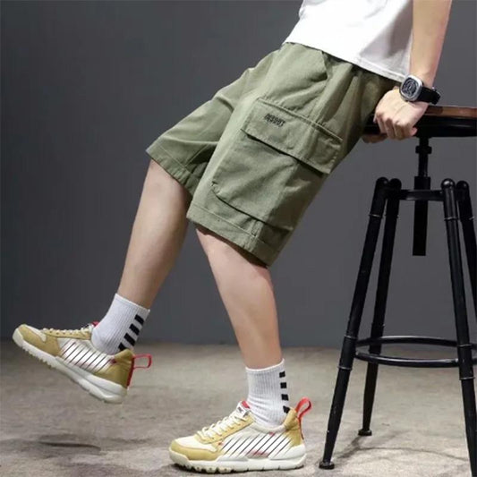 Multi-pocket Sports Shorts Men's Casual Overalls Men's All-match Five-point Pants Loose Sports Pants Men's Cotton