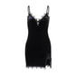 Ladies Dress Summer Black Lace Showing Breast Fleece Bread Hip Slim Dress