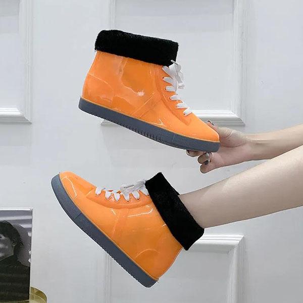 Women's Spring and Autumn Rain Boots Large Size Short Rain Shoes Non-slip Rubber Shoes Winter Cotton Warm Detachable Waterproof Shoes