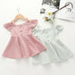 Girls Dress Solid Color Summer Children's Plaid Princess Skirt Baby Cute Skirt Suspenders Lotus Leaf Sleeve Princess Skirt A-line Skirt