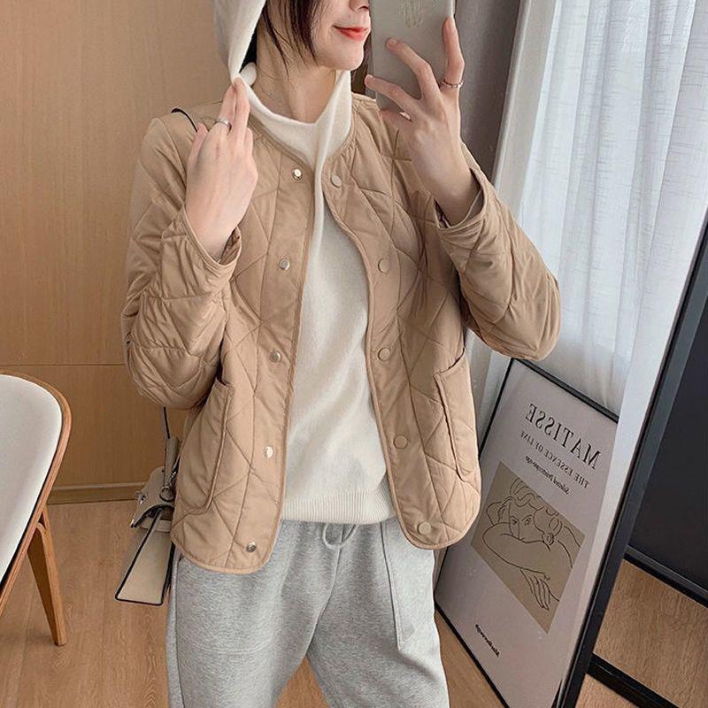 Cotton-padded Jacket Women's Winter Clothes Korean Version of The Round Neck Thick Bread Coat Jacket Female Students Loose Solid Color Cotton Coat