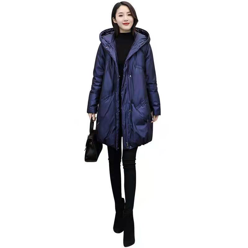 Autumn/winter Women's Cotton-padded Jacket Mid-length Padded Jacket Winter Large Size Thick Coat Fashionable Shiny Cotton-padded Jacket