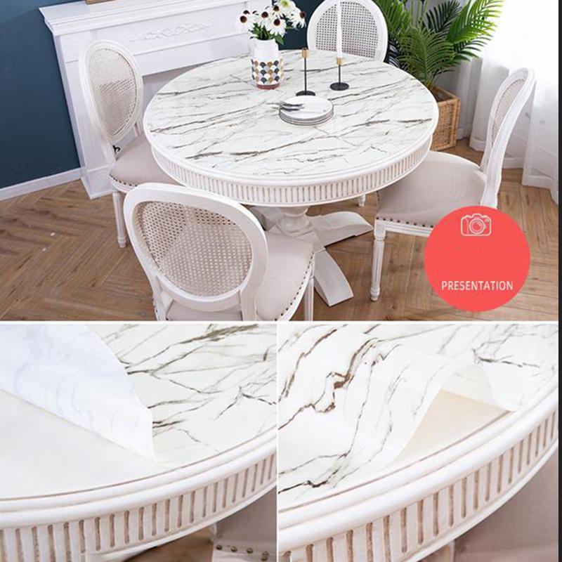 Nordic Opaque Round Table Cloth Waterproof Oil-proof and Scald-proof Disposable Round Table Mat Household Pvc Round Table Mat