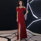 Temperament Strapless Sling Dress Female Summer Sexy Sleeveless Split Banquet Long Dress Noble Evening Dress Tide