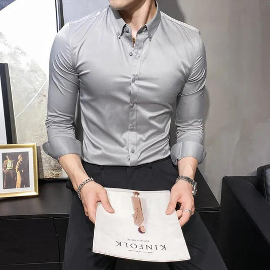 Men's Non-iron Tailoring Slim-fit Shirt Long-sleeved Business Suit Bottoming Shirt