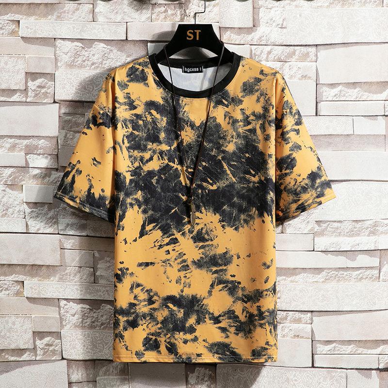 Ice Silk Summer Trend Short-sleeved Loose Men's Short-sleeved T-shirt Male Round Neck Young Students