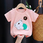 Summer Kids Cute Printing T Shirts Short Sleeve Tops Korean Style O-neck Loose T Shirts For Children Girls and Boys