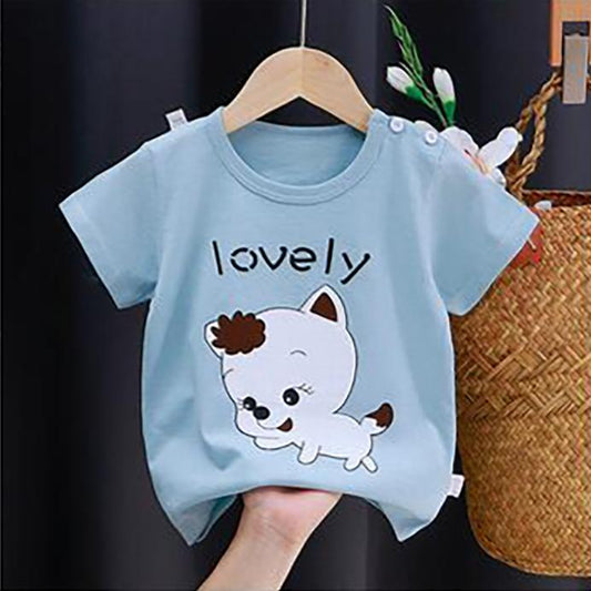 Summer Kids Cute Printing T Shirts Short Sleeve Tops Korean Style O-neck Loose T Shirts For Children Girls and Boys