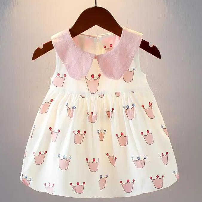 Children Dress Spring Summer Sling Kids Clothing  Baby Girls Clothing Printing Sleeveless Dress Girl