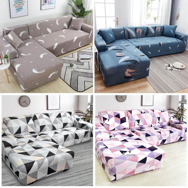 Magic Sofa Cover Stretchable Elastic Sectional Sofa Cover L-shape Sofa Cover 1/2/3/4 Seat Couch Cover