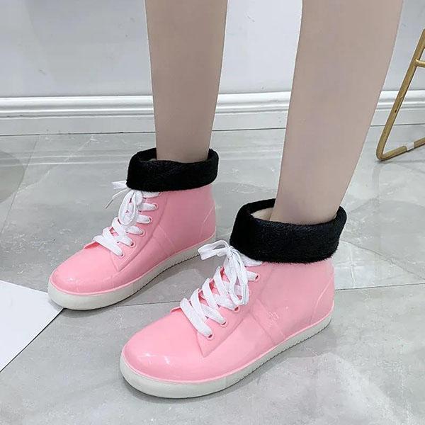 Women's Spring and Autumn Rain Boots Large Size Short Rain Shoes Non-slip Rubber Shoes Winter Cotton Warm Detachable Waterproof Shoes